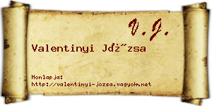 Valentinyi Józsa névjegykártya